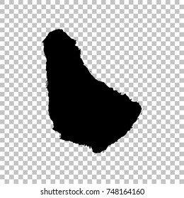 Vector map Barbados. Isolated vector Illustration. Black on White background. EPS 10 Illustration.