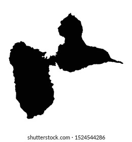 Vector map Basse-Terre. Isolated vector Illustration. Black on White background. EPS 10 Illustration.