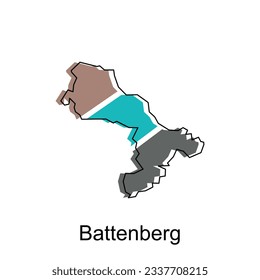 vector map of Battenberg modern outline, High detailed vector illustration vector Design Template, suitable for your company