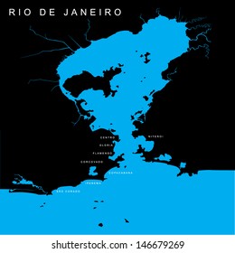 Vector Map - Bay of Rio de Janeiro - Brazil