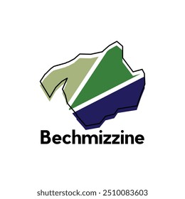 mapa de vetor de Bechmizzine contorno moderno, Modelo de projeto de vetor de ilustração alta detalhada, adequado para sua empresa
