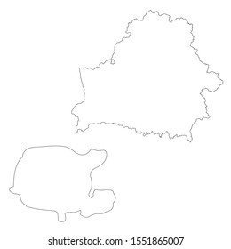 Vector map Belarus and Minsk. Country and capital. Isolated vector Illustration. Outline. EPS 10 Illustration.