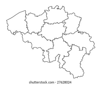 vector map of belgium