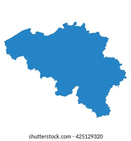 vector map Belgium, blue color.