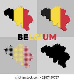 Vector map of Belgium. Belgium country silhouette and borders. Vector