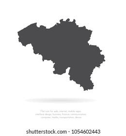 Vector map Belgium. Isolated vector Illustration. Black on White background. EPS 10 Illustration.