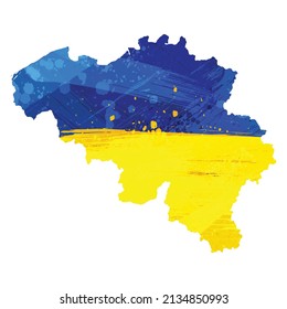 Vektorplan Belgien. Einzelne Vektorgrafik. Schwarz auf weißem Hintergrund. EPS10-Illustration.