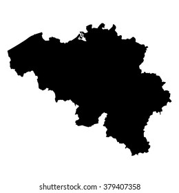 Vector map Belgium. Isolated vector Illustration. Black on White background. EPS Illustration.