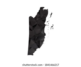 Vector map of Belize black polygon style gradient.