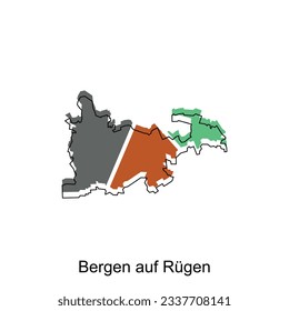 vector map of Bergen Auf Rugen modern outline, High detailed vector illustration vector Design Template, suitable for your company