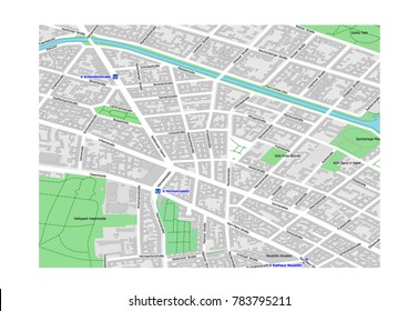 vector map of Berlin city district Kreuzberg near the border to Neukölln