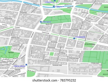 vector map of Berlin city district Kreuzberg around Bergmannstraße