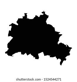 Vector map Berlin. Isolated vector Illustration. Black on White background. EPS 10 Illustration.