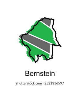 vector map of Bernstein City, logo design concept illustration idea style flat vector design. isolated on white background