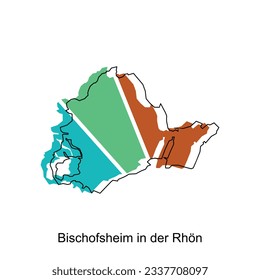 vector map of Bischofsheim In Der Rhon modern outline, High detailed vector illustration vector Design Template, suitable for your company