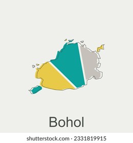 mapa vectorial de Bohol, esquema moderno, alto nivel de detalle del vector Filipinas ilustración del vector Plantilla de diseño