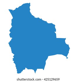 vector map Bolivia, blue color.