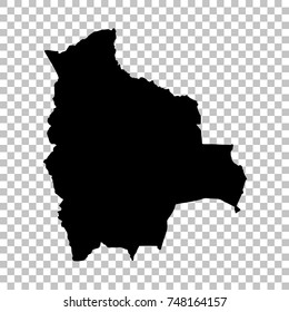 Vector map Bolivia. Isolated vector Illustration. Black on White background. EPS 10 Illustration.