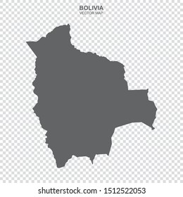 vector map of Bolivia isolated on transparent background