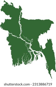 Vector map and borders of Bangladesh