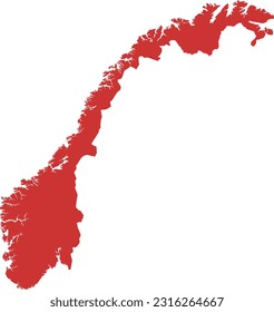 Vector map and borders of Norway