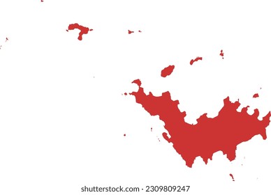 Vector map and borders of Saint Barthelemy