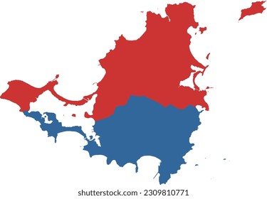 Vector map and borders of Saint Martin