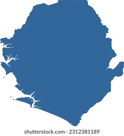 Vector map and borders of Sierra Leone