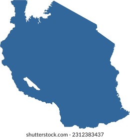 Vector map and borders of Tanzania
