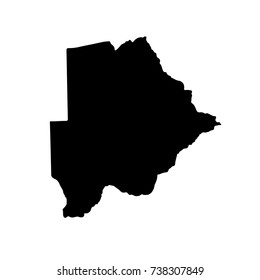 Vector map Botswana. Isolated vector Illustration. Black on White background. EPS 10 Illustration.