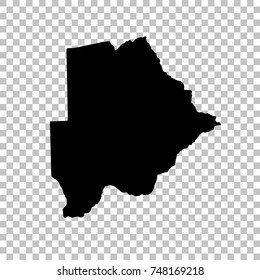 Vector map Botswana. Isolated vector Illustration. Black on White background. EPS 10 Illustration.