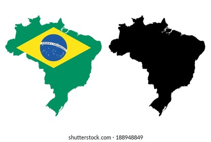 Vector Map Of Brasil On The White Background