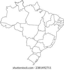 vector map of Brazil with colored pin maps