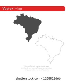 Vector map Brazil. Isolated vector Illustration. Black on White background. EPS 10 Illustration.

