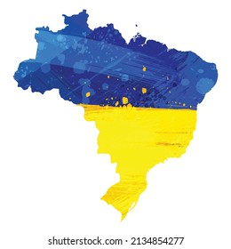 Mapa de vectores en Brasil. Ilustración vectorial aislada. Negro sobre fondo blanco. Ilustración EPS 10.

