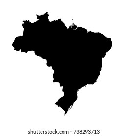 Vector map Brazil. Isolated vector Illustration. Black on White background. EPS 10 Illustration.