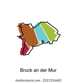 vector map of Bruck an der Mur City, logo design concept illustration idea style flat vector design. isolated on white background