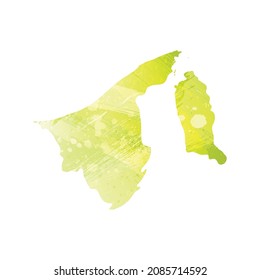 Vector map Brunei. Isolated vector Illustration. Black on White background. EPS 10 Illustration.

