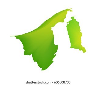 Vector map of Brunei. Isolated illustration on white background