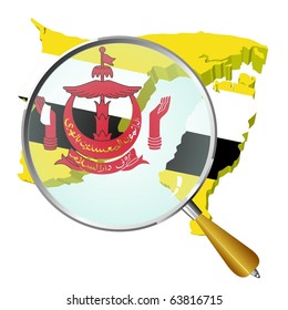 vector map of  Brunei under the magnifying glass