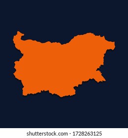 mapa vector de Bulgaria. Ilustración vectorial aislada