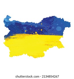 Vektorplan Bulgarien. Einzelne Vektorgrafik. Schwarz auf weißem Hintergrund. EPS10-Illustration.