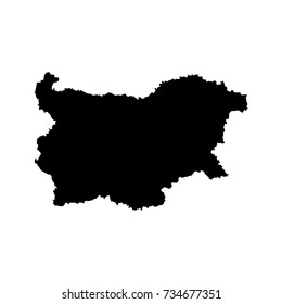 Vector map Bulgaria. Isolated vector Illustration. Black on White background. EPS 10 Illustration.