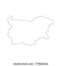Vector map Bulgaria. Isolated vector Illustration. Black on White background. EPS 10 Illustration.