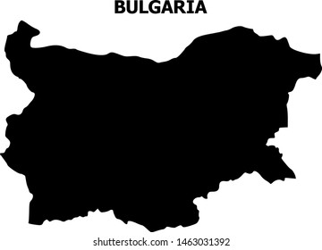 Vector Map of Bulgaria with title. Map of Bulgaria is isolated on a white background. Simple flat geographic map.