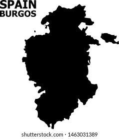 Vector Map of Burgos Province with name. Map of Burgos Province is isolated on a white background. Simple flat geographic map.