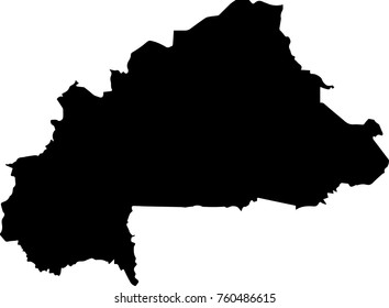 Vector map Burkina Faso. Black mask. Isolated, white background. 