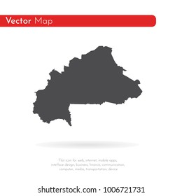 Vector map Burkina Faso. Isolated vector Illustration. Black on White background. EPS 10 Illustration.
