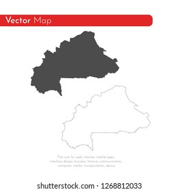 Vector map Burkina Faso. Isolated vector Illustration. Black on White background. EPS 10 Illustration.

