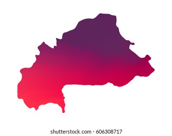 Vector map of Burkina Faso. Isolated illustration on white background